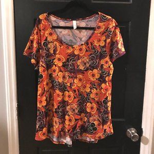 Vibrant Orange Floral LulaRoe Top